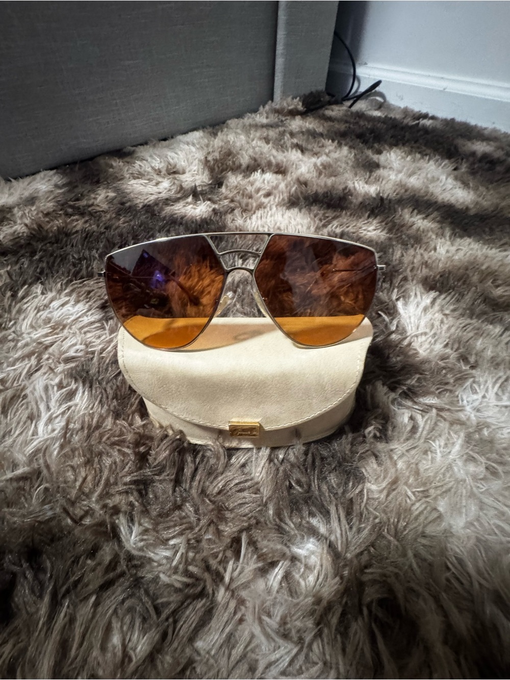 Chloe Women's Aviator Sunglasses in Brown Gradient Lenses